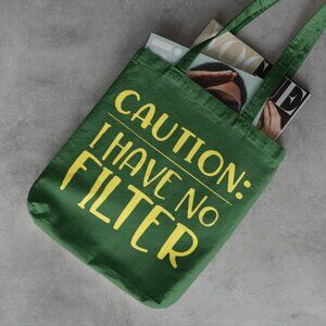 CAUTION Canvas Tote Bag